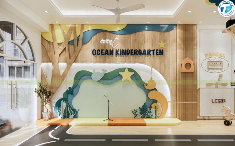 Phong cách acoustic nhẹ nhàng, sử dụng màu gỗ, ánh đèn vàng ấm